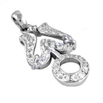 将图像加载到图库查看器中， Silver Om Pendant Necklace with Cubic Zirconia | Women's Jewelry Gift
