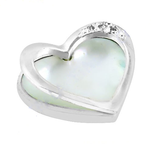 Silver heart pearl pendant for women | daily wear necklace
