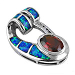 Load image into Gallery viewer, 925 Silver Opal &amp; Garnet Pendant | Women's Jewelry Gift
