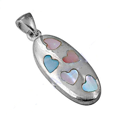 925 Silver Mother of Pearl Heart Pendant for Women