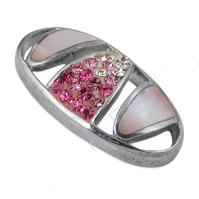 Silver pink crystal accent pendant for women | fashion jewelry