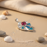 Load image into Gallery viewer, 925 Silver Ruby &amp; Opal Pendant for Women | Gemstone Jewelry
