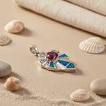 Load image into Gallery viewer, 925 Silver Ruby &amp; Opal Pendant for Women | Gemstone Jewelry
