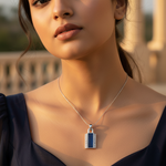 Load image into Gallery viewer, Silver Blue Sandstone Pendant Necklace for Women | Gift Jewelry
