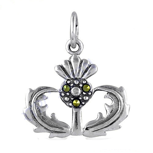 925 sterling silver thistle pendant | scottish jewelry