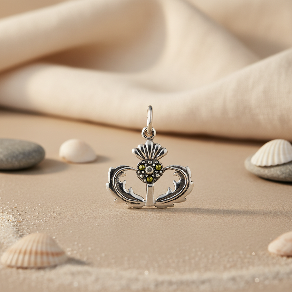 925 Sterling Silver Thistle Pendant | Scottish Jewelry