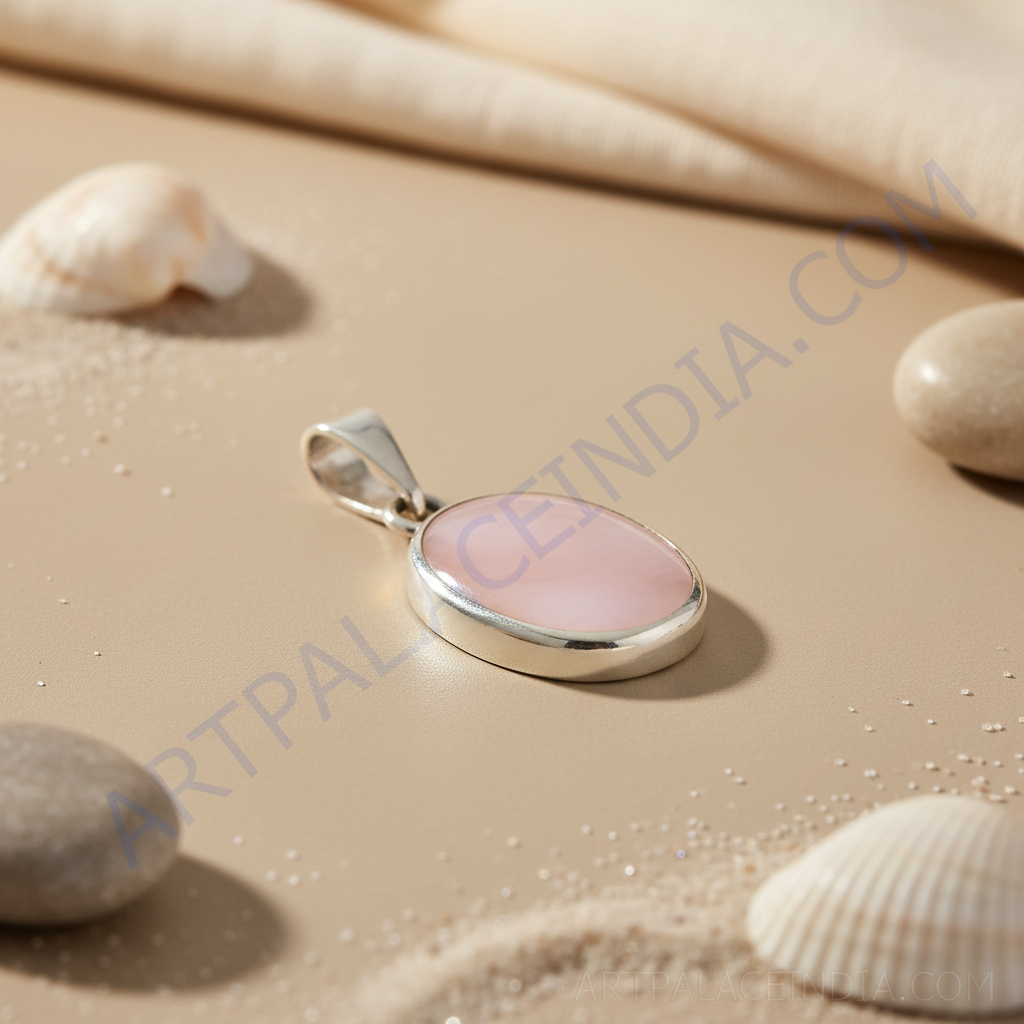 925 Silver Pink Mother of Pearl Pendant for Women