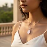 将图像加载到图库查看器中， 925 Silver Pink Mother of Pearl Pendant for Women
