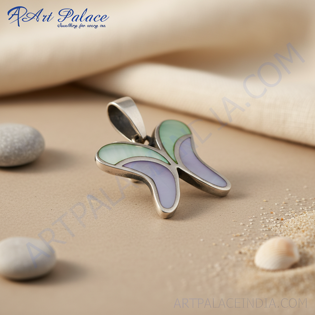 Collar con colgante de mariposa de plata | Joyas con piedras preciosas para mujer