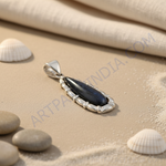 Load image into Gallery viewer, 925 Silver Blue Sandstone Pendant Necklace for Women
