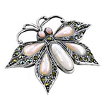 Load image into Gallery viewer, 925 Silver Mother of Pearl Butterfly Brooch | Women's Jewelry
