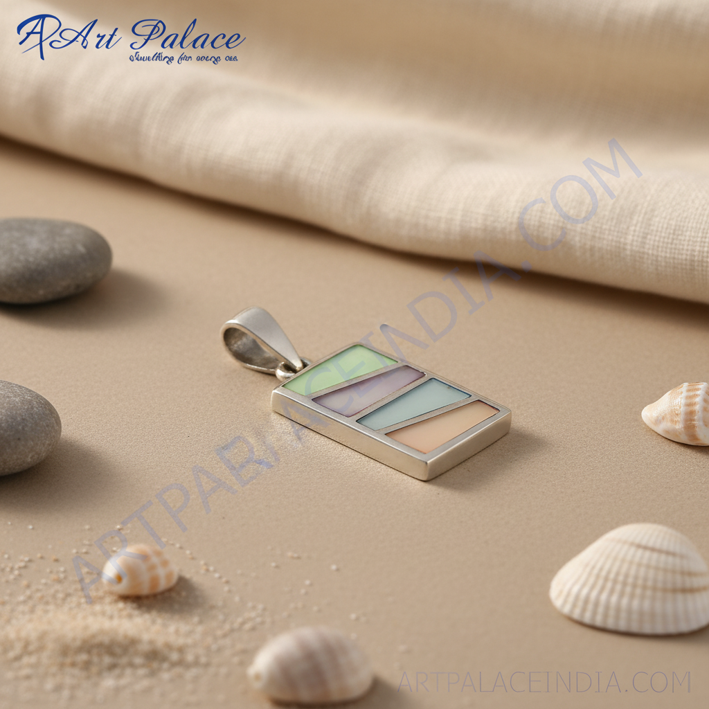 925 Silver Colorful Gemstone Pendant for Women | Modern Jewelry