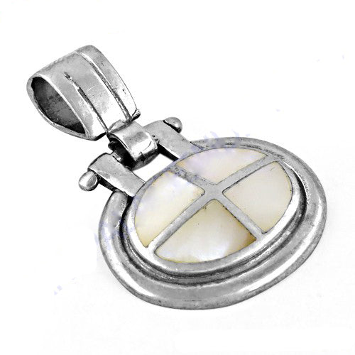 925 Silver Mother of Pearl Pendant for Women | Oval Design