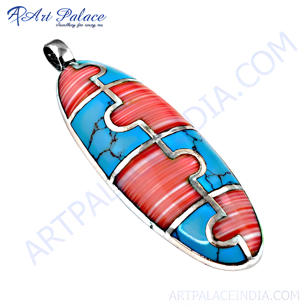 Silver pendant necklace with a colorful spiny oyster shell and gemstone detail, perfect for women