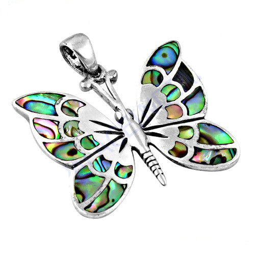 925 Silver Abalone Shell Butterfly Pendant | Women's Jewelry Gift
