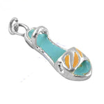 将图像加载到图库查看器中， Silver Enamel Sandal Charm Pendant for Women | Summer Jewelry
