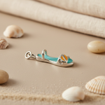 将图像加载到图库查看器中， Silver Enamel Sandal Charm Pendant for Women | Summer Jewelry
