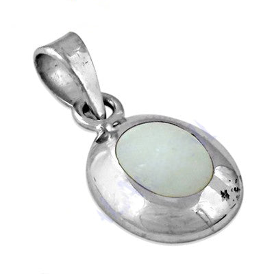 925 Silver Oval Pendant for Women | Daily Wear Necklace