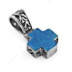 将图像加载到图库查看器中， 925 Silver Blue Stone Cross Pendant for Women | Religious Jewelry
