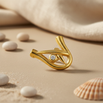 将图像加载到图库查看器中， gold plating Ring with White Stone for Women | Daily Wear Jewelry
