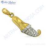 将图像加载到图库查看器中， gold plating pave diamond pendant, a unique gold plating jewelry charm with brilliant-cut diamonds, for women.
