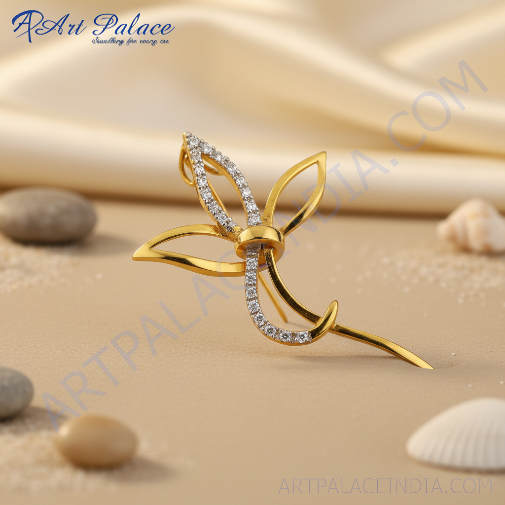 金色水晶蜻蜓胸针 | 女士时尚首饰