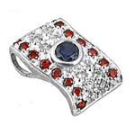 将图像加载到图库查看器中， 925 Silver Garnet &amp; Sapphire Pendant | Women's Gift Jewelry
