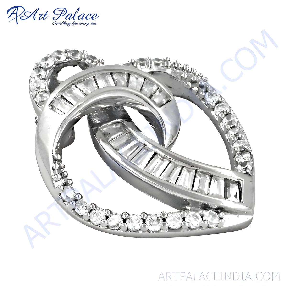 925 sterling silver heart pendant with sparkling white cubic zirconia stones, perfect for a gift