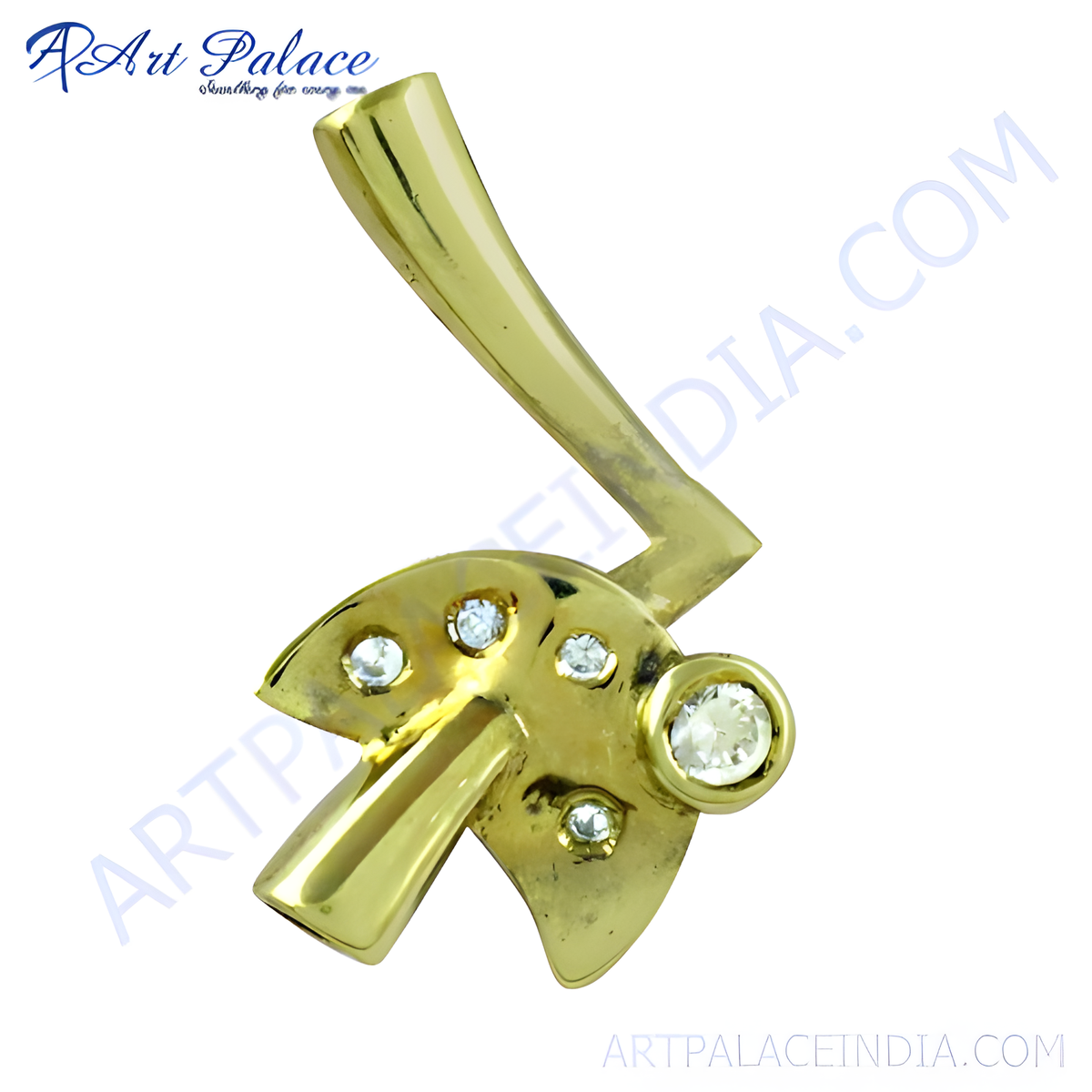 Gold plating plated brooch pin with sparkling rhinestones, a statement piece for women