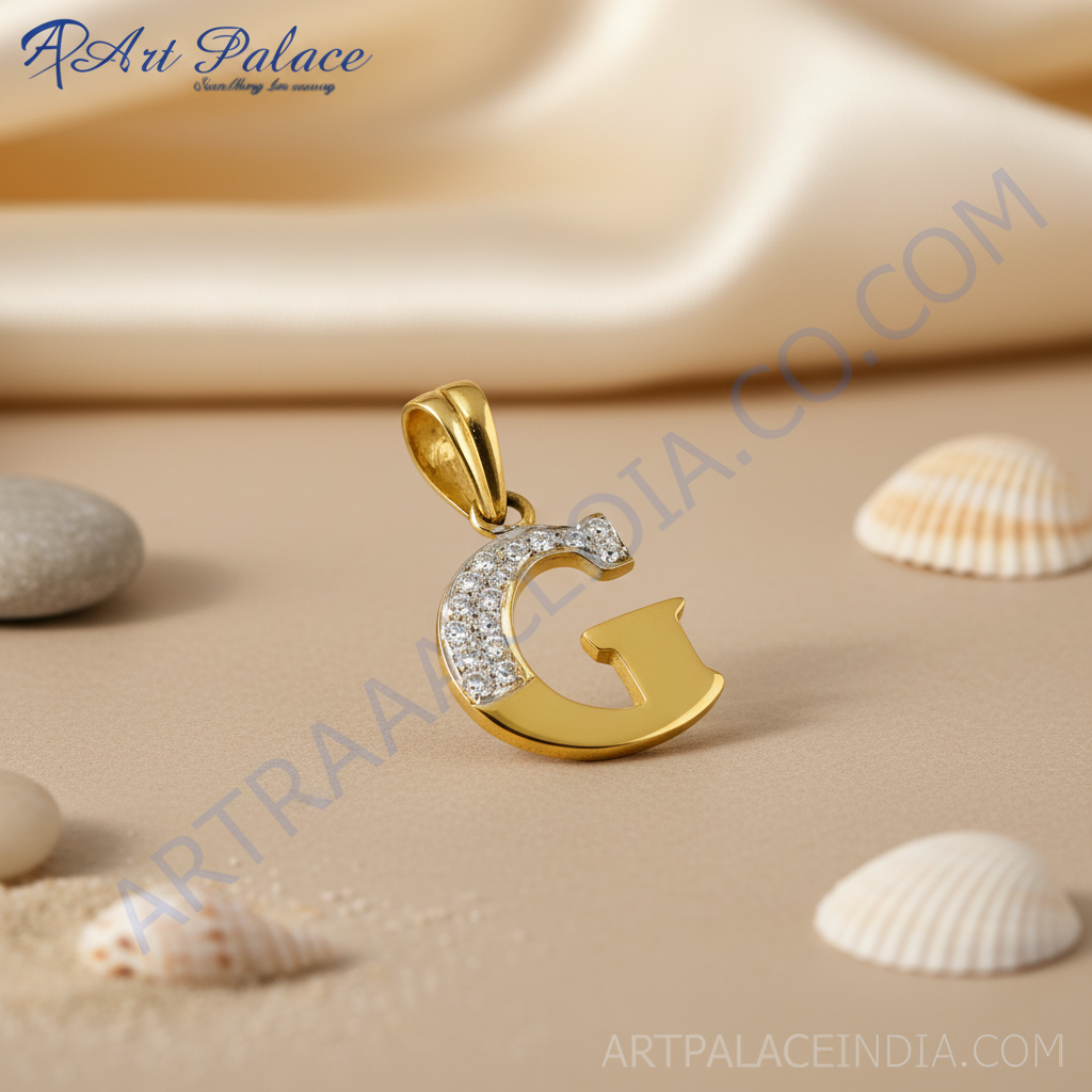 Colgante de oro con la letra g y diamantes | joyería con iniciales para mujer