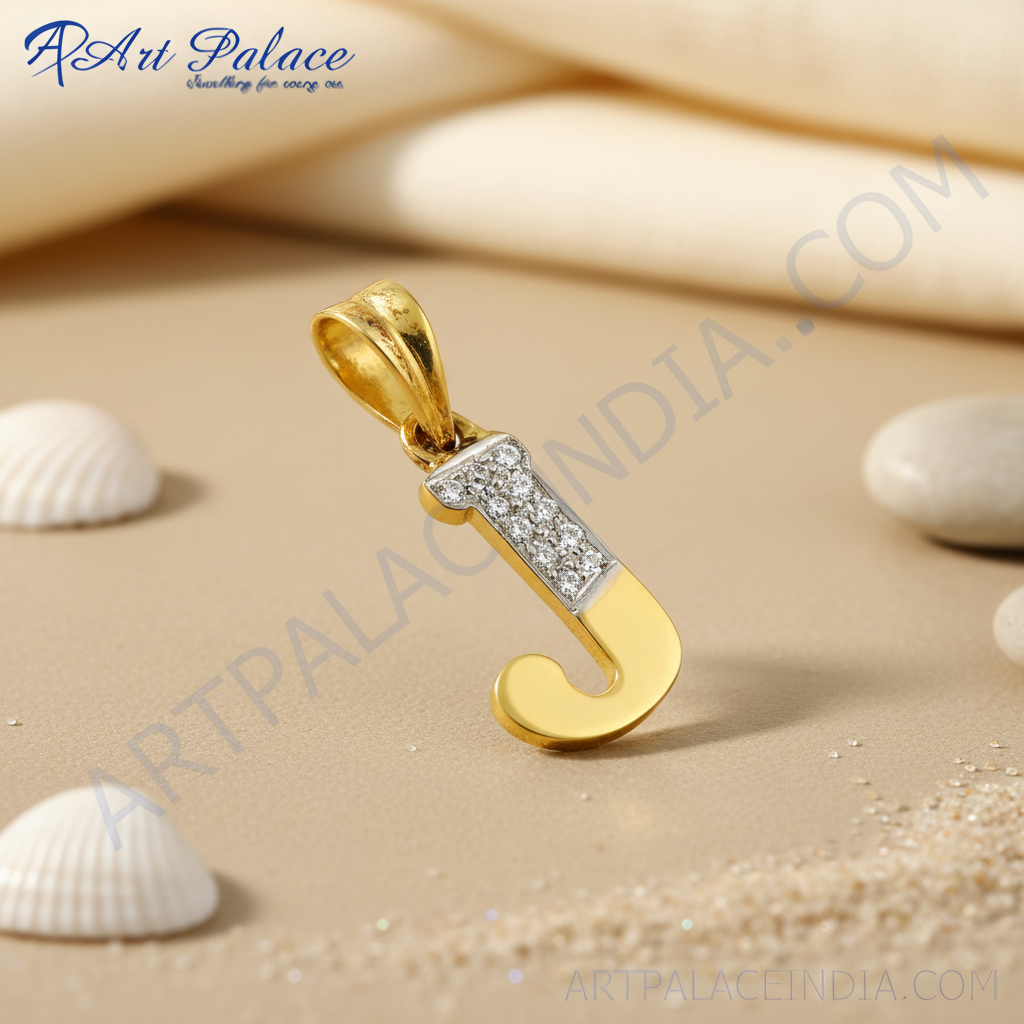 女士黄金钻石字母吊坠 | 个性化珠宝