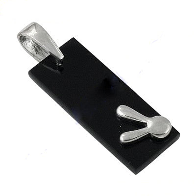 Silver bunny pendant black onyx | fashion jewelry for women