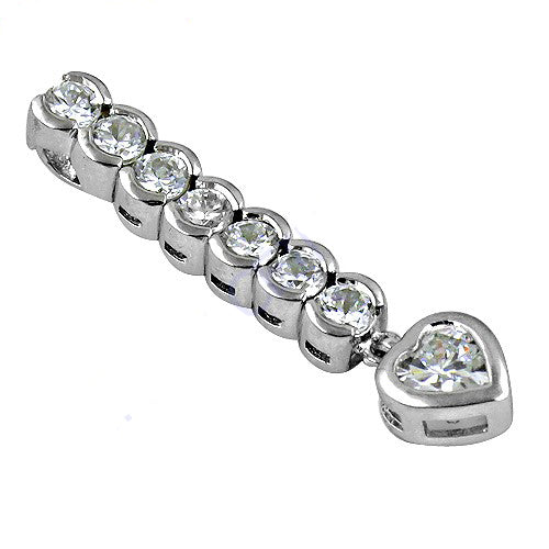 Silver cubic zirconia pendant for women | heart shape | gift