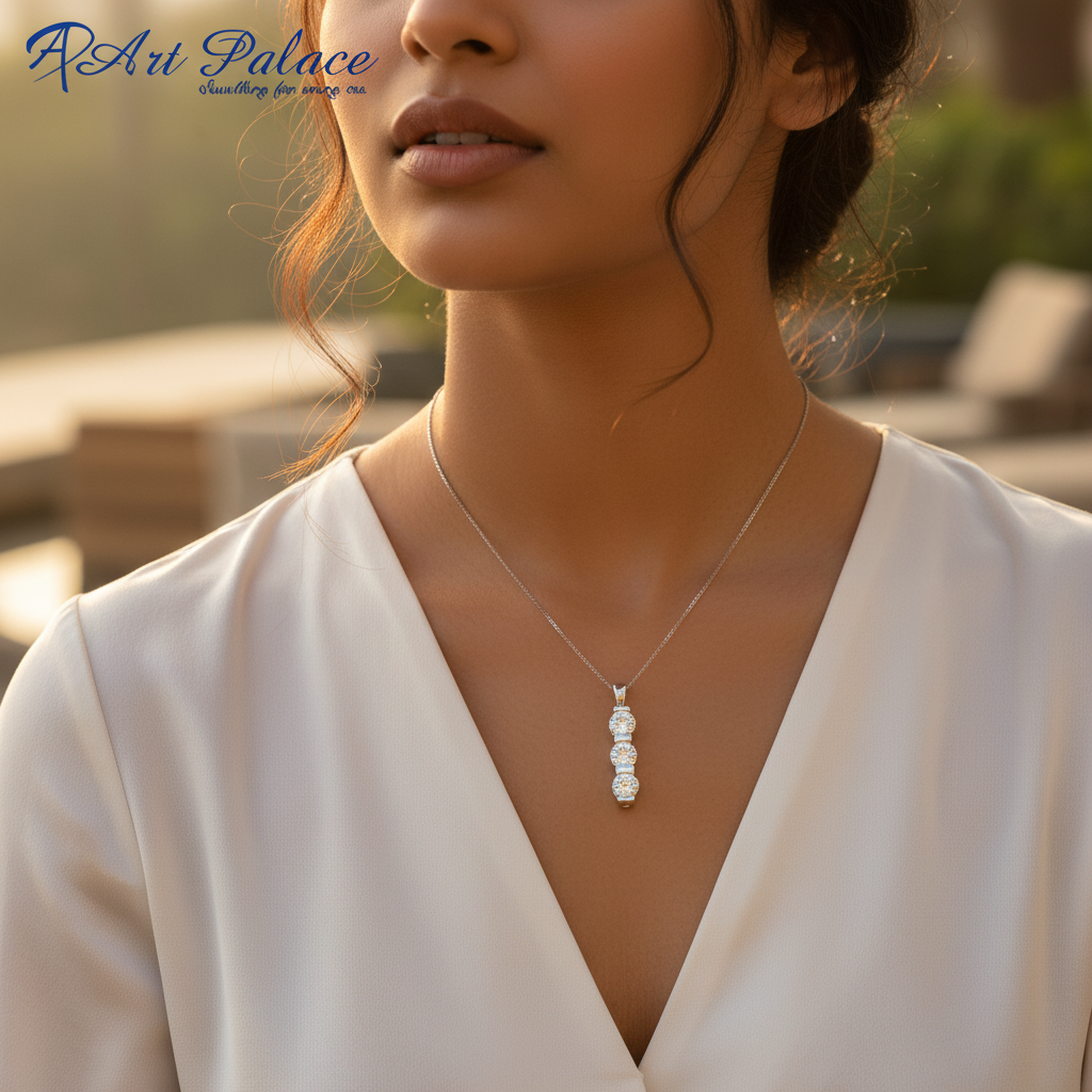 925 Silver Cubic Zirconia Pendant Necklace for Women