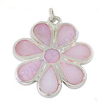 将图像加载到图库查看器中， 925 Silver Pink Flower Pendant | Mother of Pearl Jewelry
