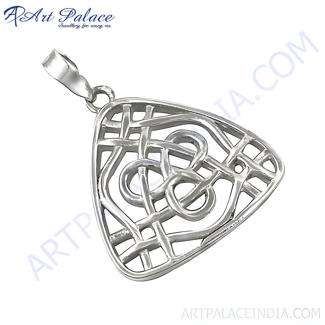925 sterling silver Celtic knot pendant, silver necklace, geometric pendant for women, daily wear jewelry