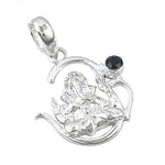 将图像加载到图库查看器中， 925 Silver Ganesha Pendant with Emerald for Women
