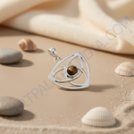 Load image into Gallery viewer, Colgante de ojo de tigre de plata 925 para mujer | Regalo para uso diario
