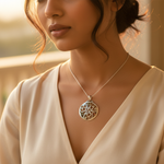 Load image into Gallery viewer, 925 Silver Filigree Pendant with Gemstones for Women
