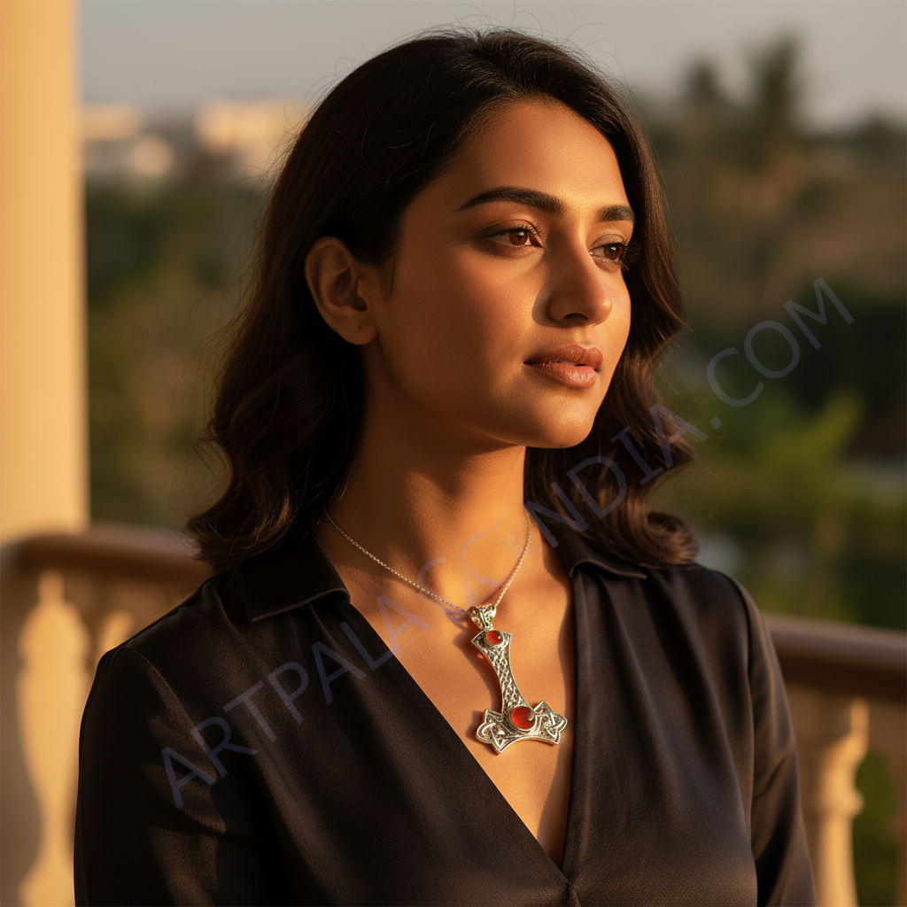 925 Silver Celtic Pendant with Carnelian Stone | Women's Jewelry