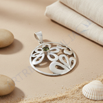 Load image into Gallery viewer, 925 Silver Flower Pendant with Gemstone | Women's Jewelry Gift
