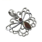 将图像加载到图库查看器中， 925 Sterling Silver Floral Pendant for Women | Garnet Jewelry
