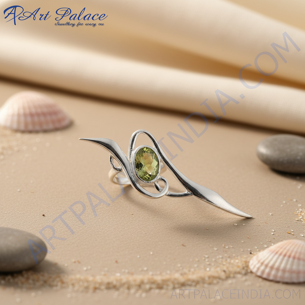 925 Sterling Silver Peridot Pendant for Women | Modern Jewelry