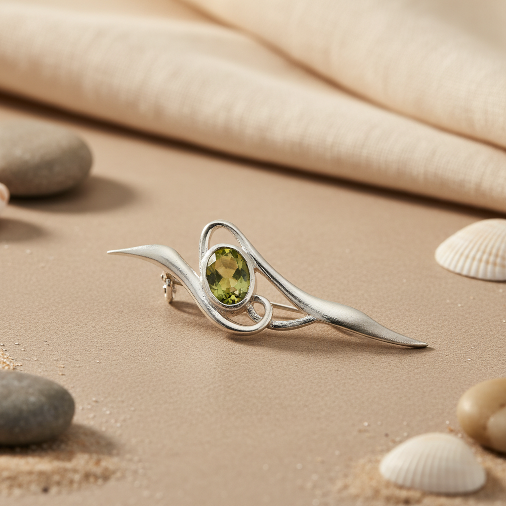 925 Sterling Silver Peridot Pendant for Women | Modern Jewelry