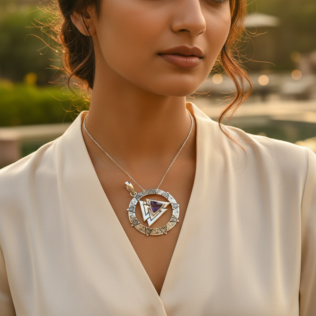 Colgante de amatista en plata 925 para mujer | Joyería con piedras preciosas