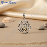 Load image into Gallery viewer, 925 Silver Celtic Knot Pendant | Pear Gemstone | Women's Jewelry
