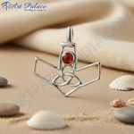 Load image into Gallery viewer, 925 Silver Celtic Pendant with Red Gemstone for Women
