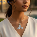 Load image into Gallery viewer, Silver Celtic Knot Pendant with Gemstone | Gift for Her
