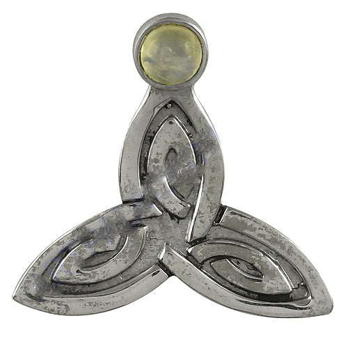 Silver Celtic Knot Pendant with Gemstone | Gift for Her