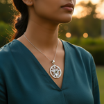 将图像加载到图库查看器中， 925 Silver Pentagram Deer Pendant | Green Gemstone Jewelry
